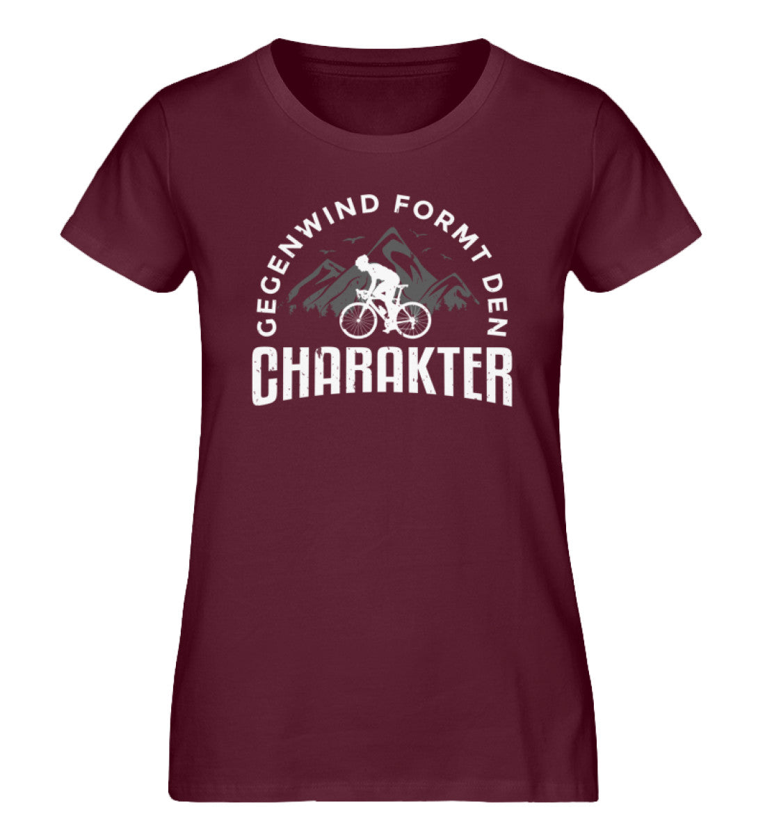 Gegenwind formt den Charakter - Damen Premium Organic T-Shirt fahrrad mountainbike Weinrot