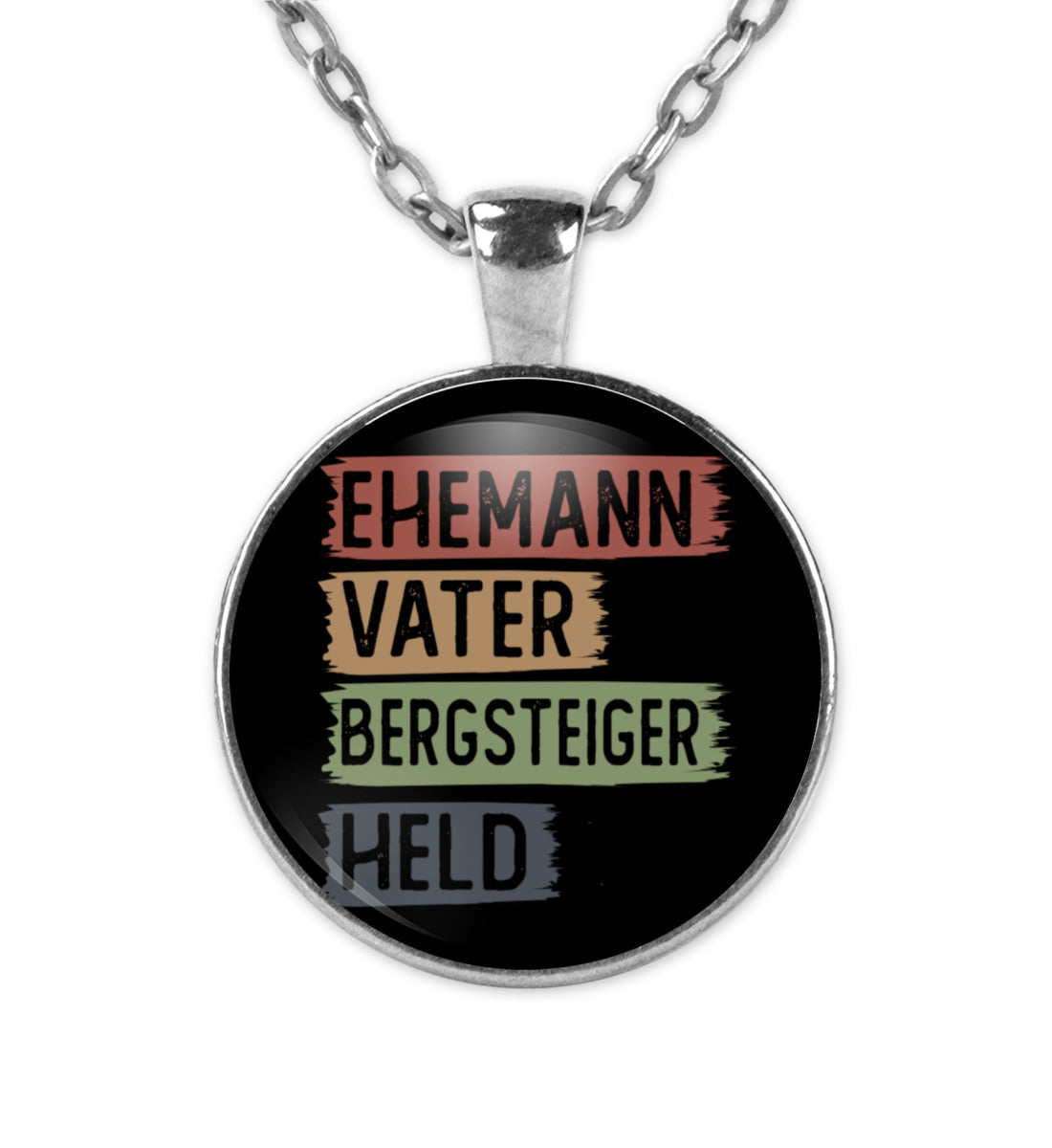 Ehemann, Vater, Bergsteiger, Held ~ - Halskette mit Anhänger Silber