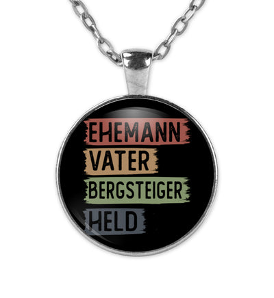 Ehemann, Vater, Bergsteiger, Held ~ - Halskette mit Anhänger Silber