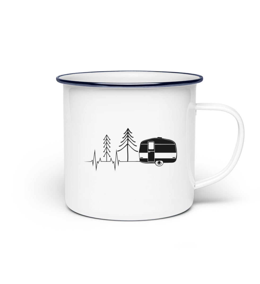 Herzschlag Wohnwagen - Emaille Tasse camping Default Title