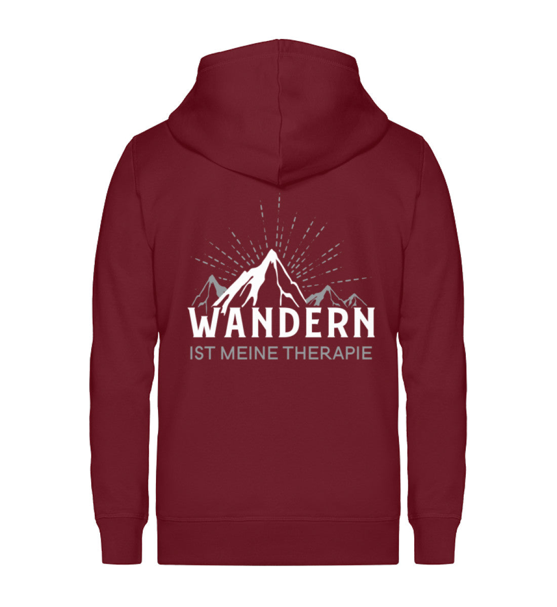 Wandern ist meine Therapie - Unisex Premium Organic Sweatjacke wandern Weinrot