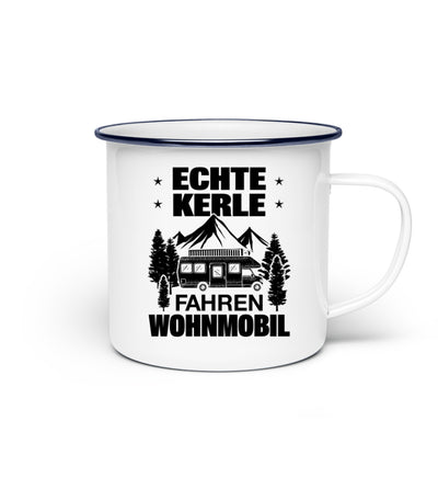 Echte Kerle fahren Wohnmobil - Emaille Tasse camping