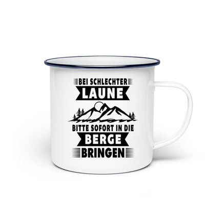 Bitte sofort in die Berge bringen - Emaille Tasse berge wandern