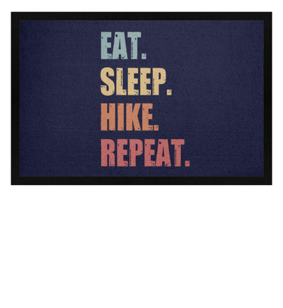 Eat Sleep Hike Repeat - Fußmatte mit Gummirand wandern Navy