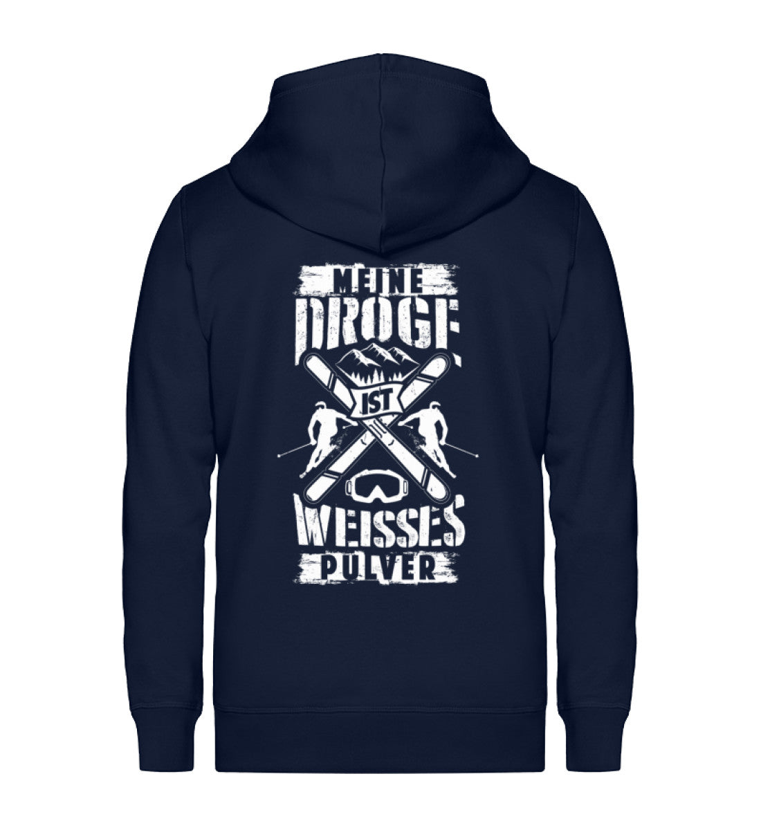 Meine Droge ist weißes Pulver - Unisex Premium Organic Sweatjacke klettern ski Navyblau