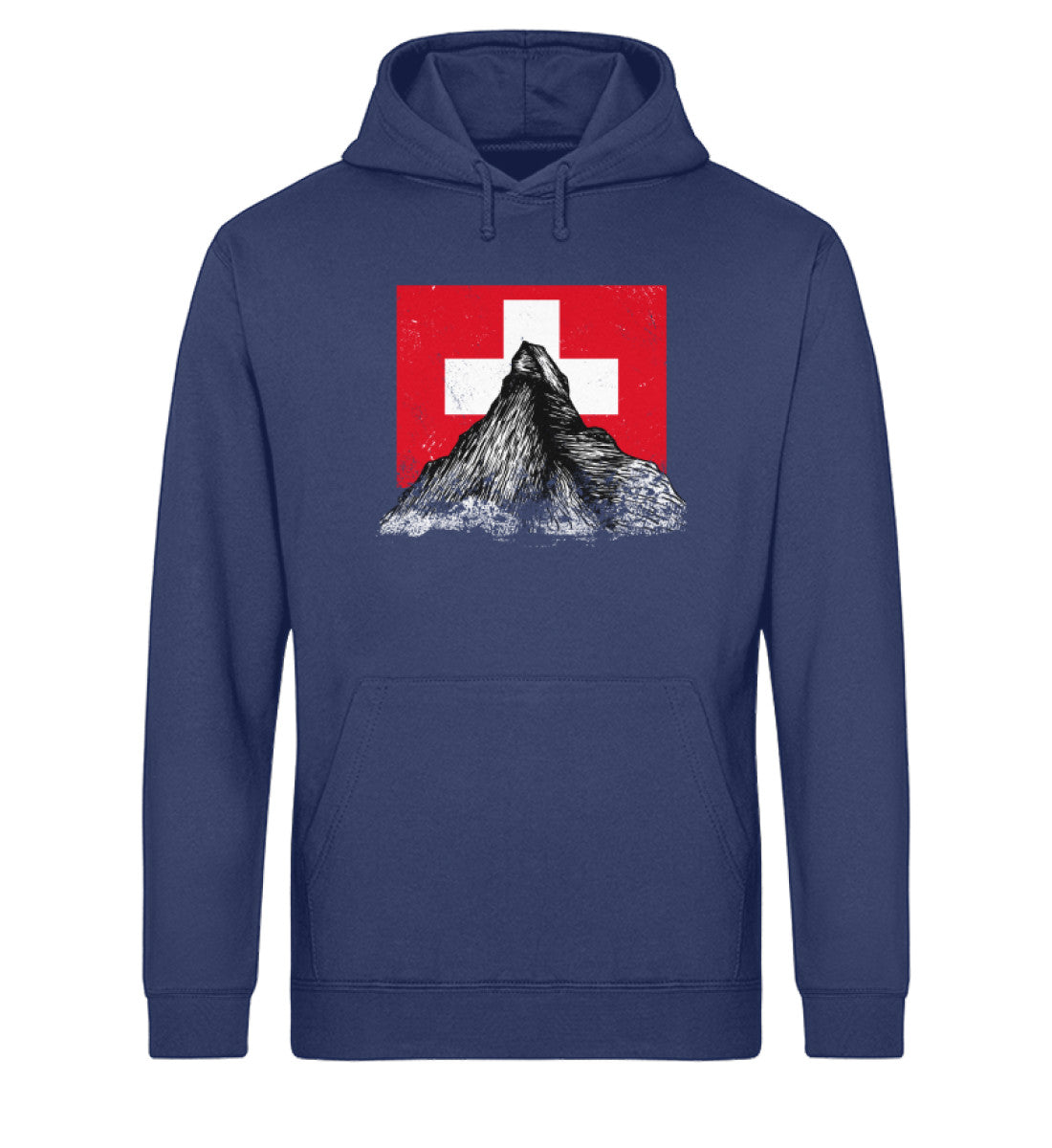 Walliser Alpen Schweiz - Unisex Organic Hoodie berge Navyblau