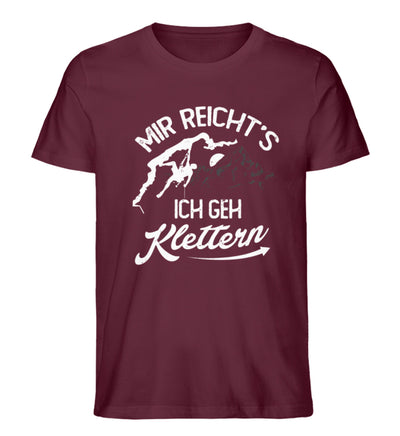 Mir reichts, ich geh Klettern - Herren Premium Organic T-Shirt klettern Weinrot