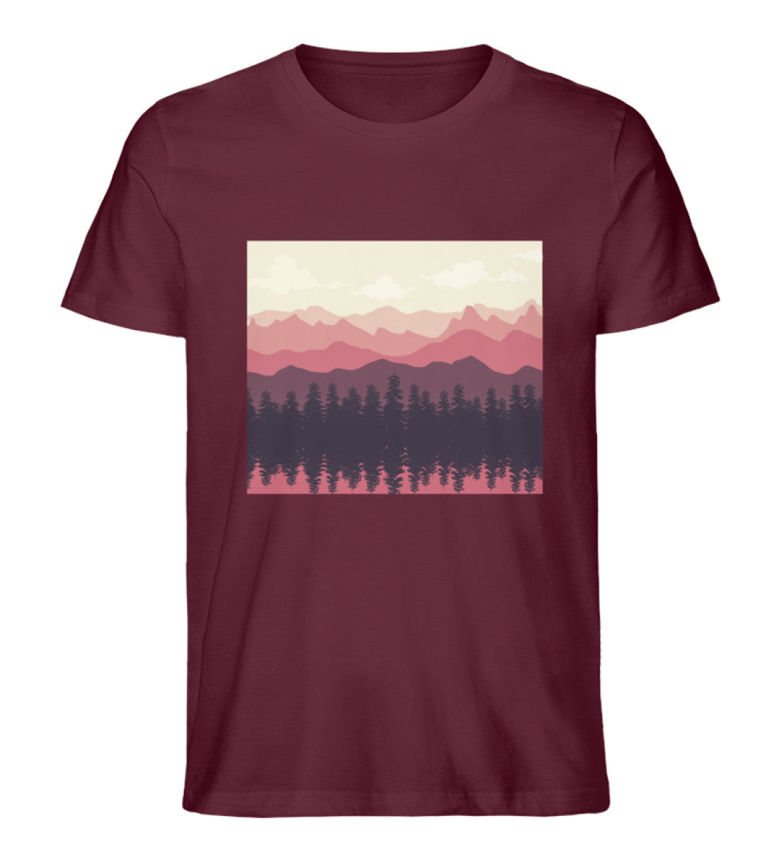 Berglandschaft - Herren Premium Organic T-Shirt berge Weinrot