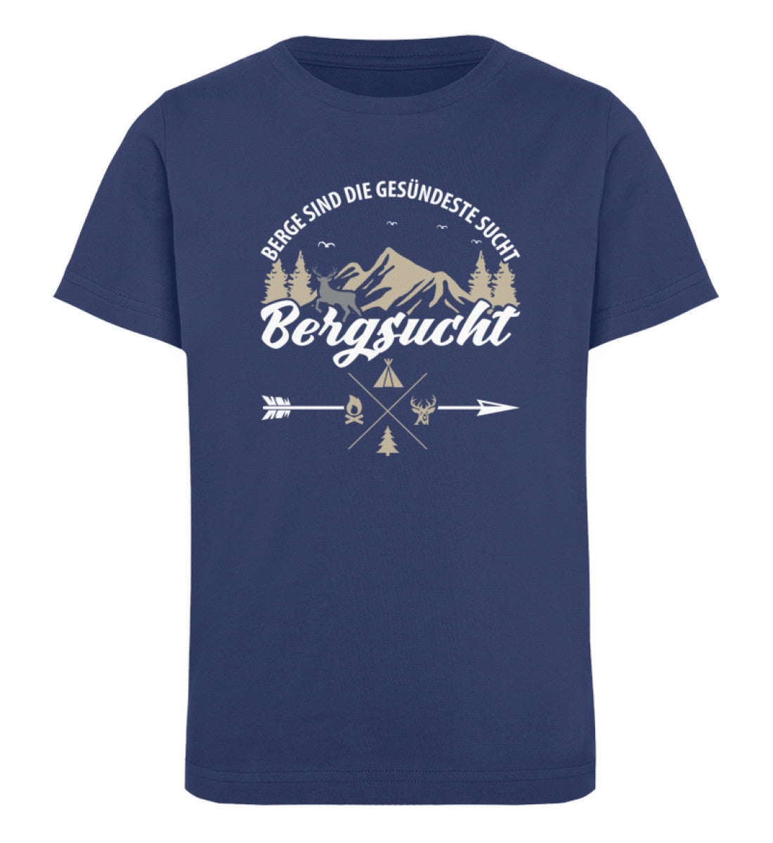 Bergsucht - Kinder Premium Organic T-Shirt berge klettern Navyblau