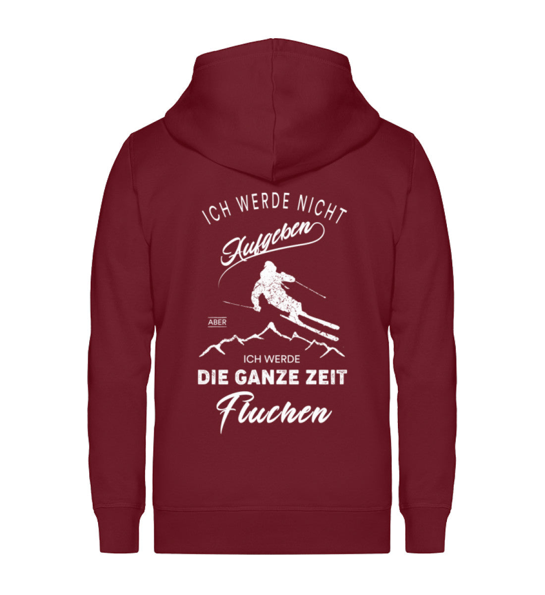 Nicht aufgeben aber fluchen - Ski - Unisex Premium Organic Sweatjacke klettern ski Weinrot