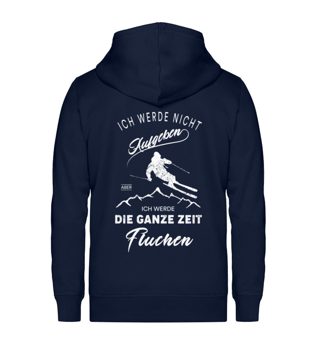 Nicht aufgeben aber fluchen - Ski - Unisex Premium Organic Sweatjacke klettern ski Navyblau