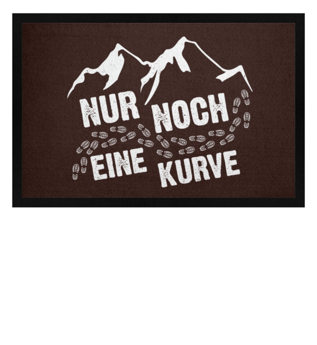 Nur noch eine Kurve - (B.W.) - Fußmatte mit Gummirand berge wandern Braun