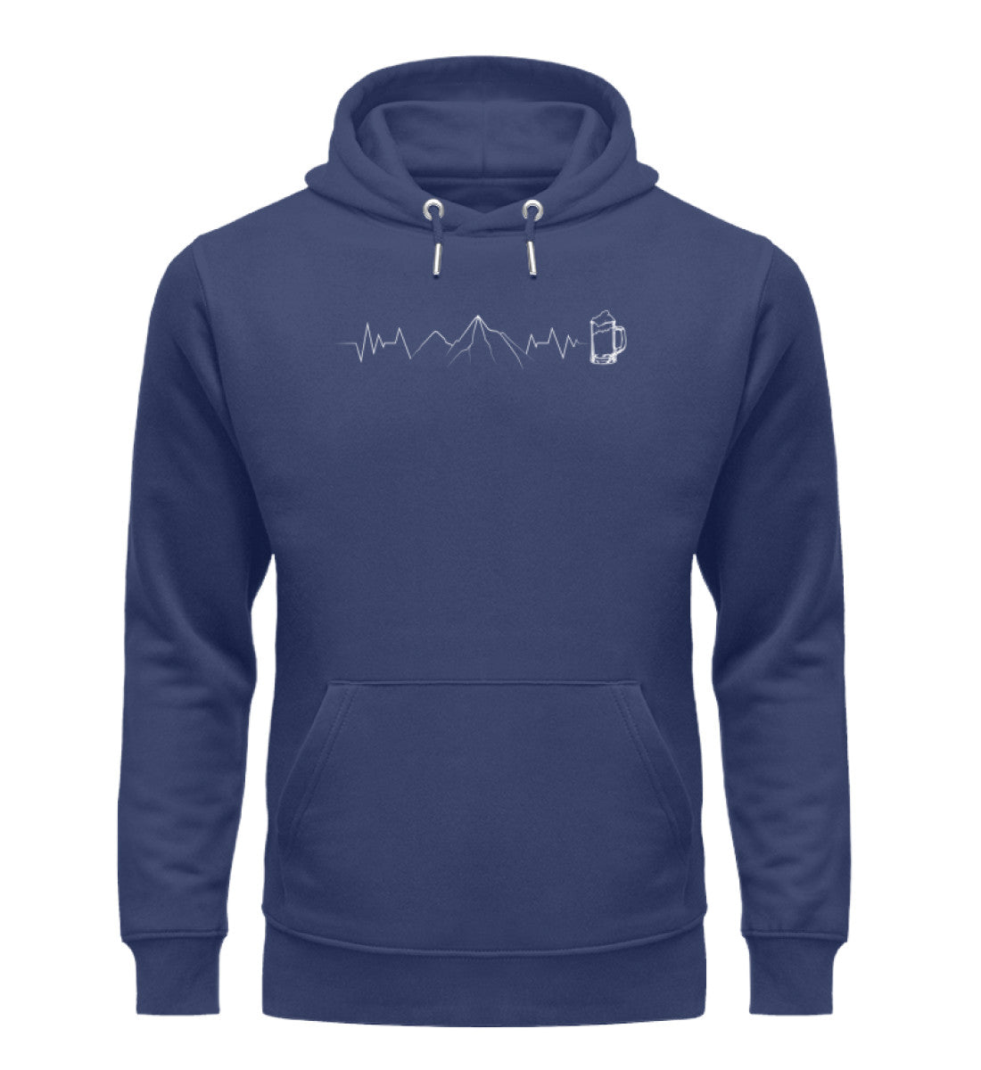 Herzschlag Berg und Bier - Unisex Premium Organic Hoodie berge wandern Navyblau