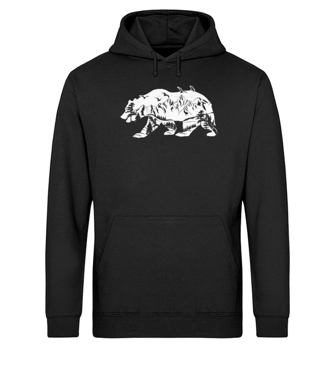 Bär und Berge Abstrakt - Unisex Organic Hoodie berge camping Schwarz