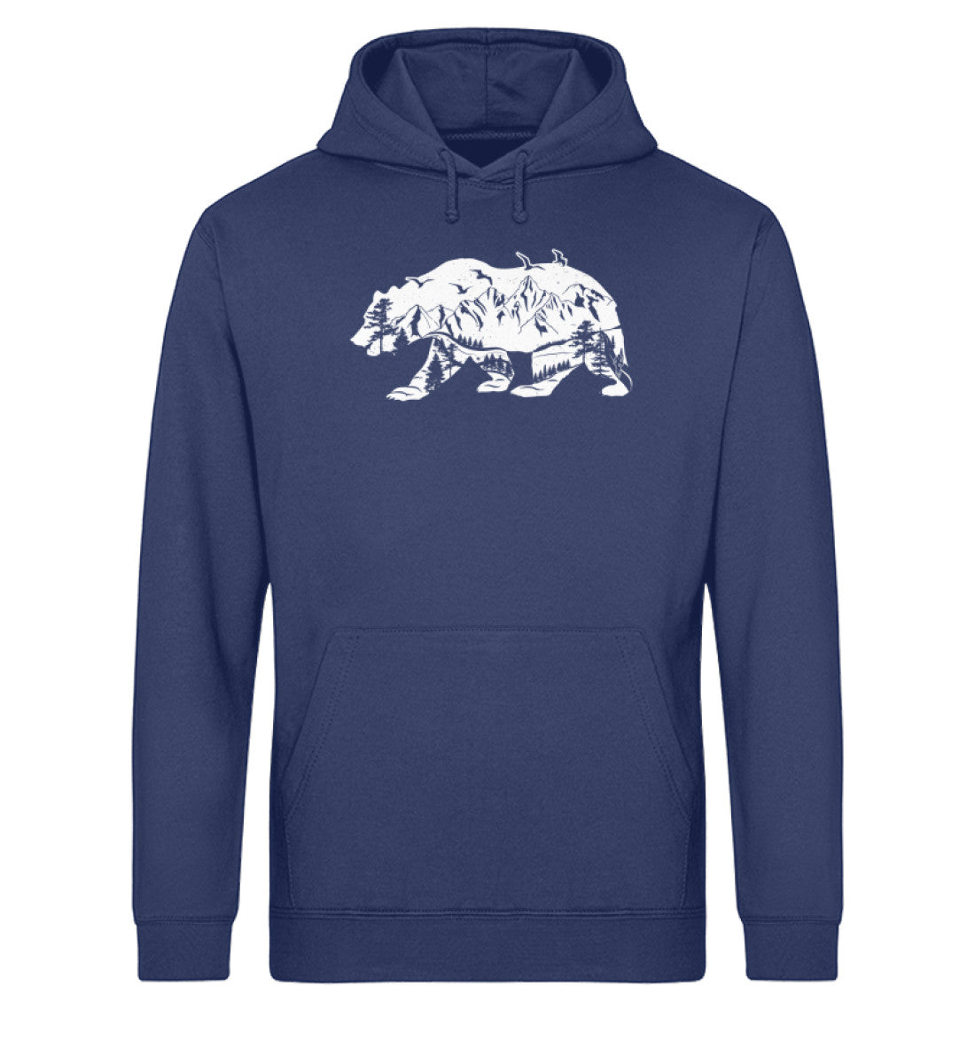 Bär und Berge Abstrakt - Unisex Organic Hoodie berge camping Navyblau