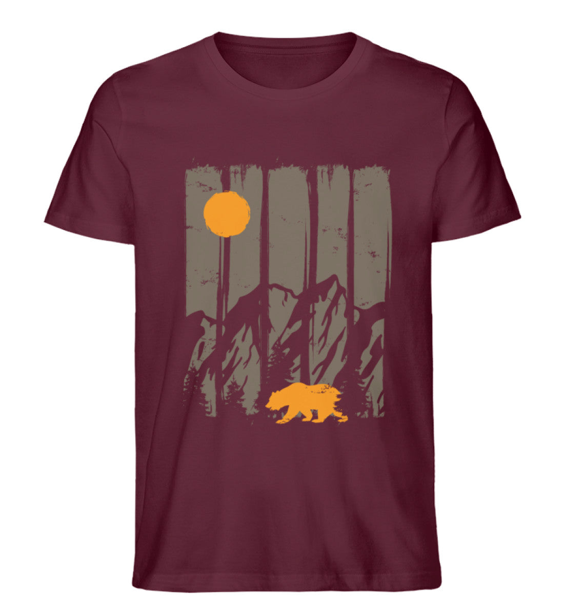 Berge, Mond und Bär - Herren Premium Organic T-Shirt berge camping Weinrot