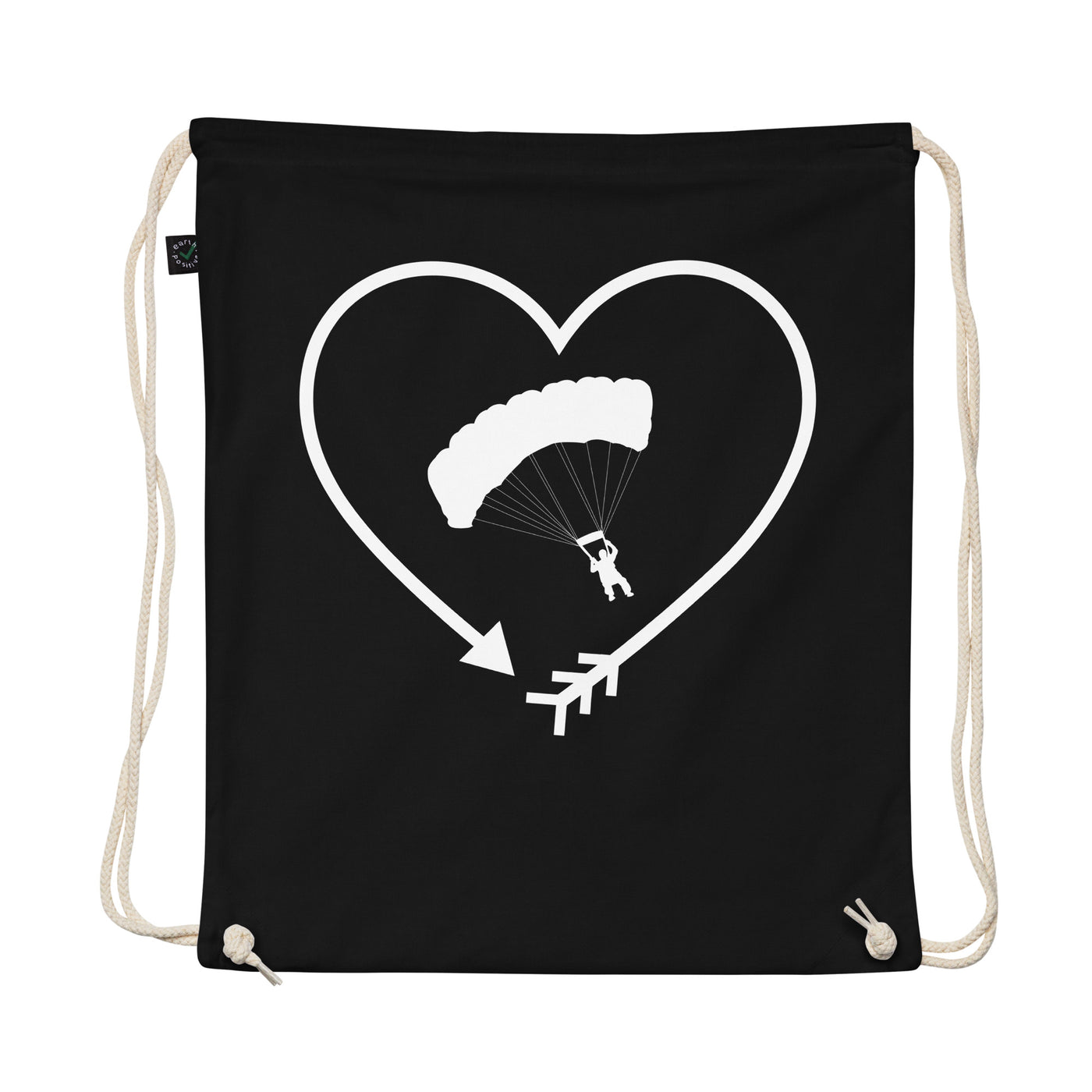 Arrow In Heartshape And Paragliding - Organic Turnbeutel berge