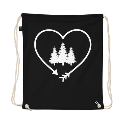 Arrow In Heartshape And Trees - Organic Turnbeutel camping