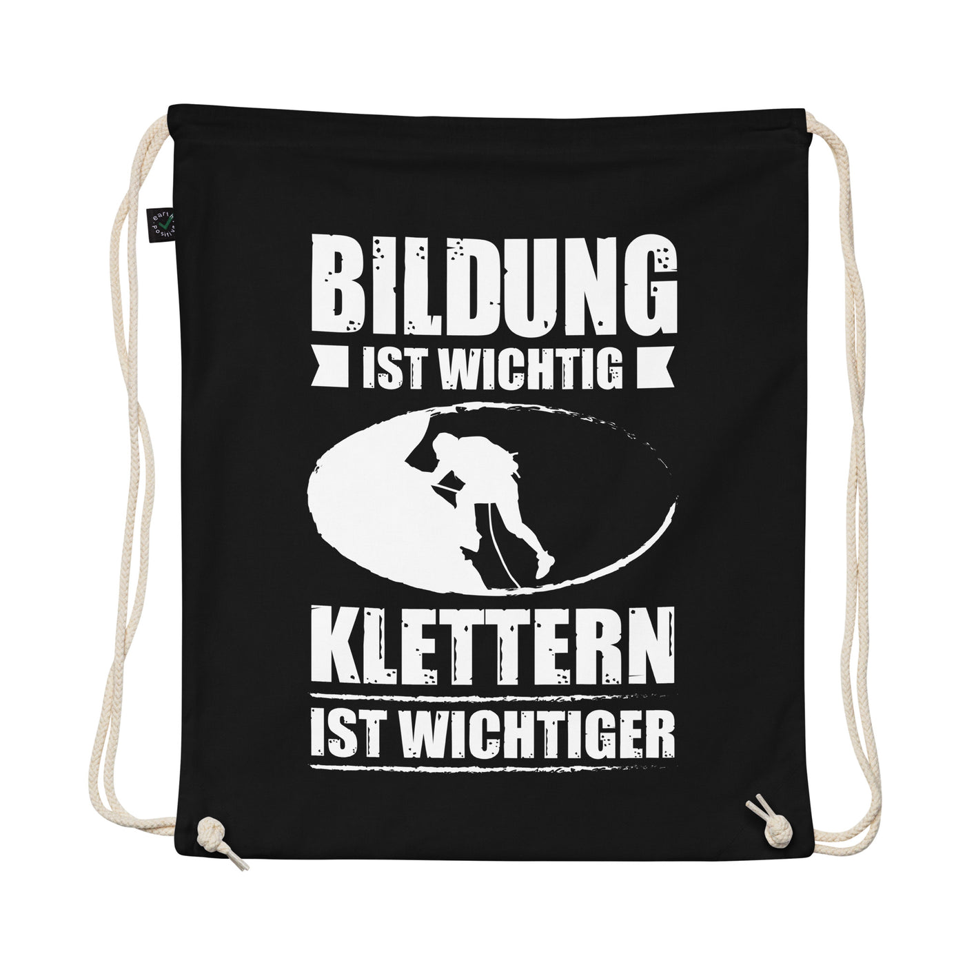 Bildung Ist Wichtig Klettern Ist Wichtiger - Organic Turnbeutel klettern