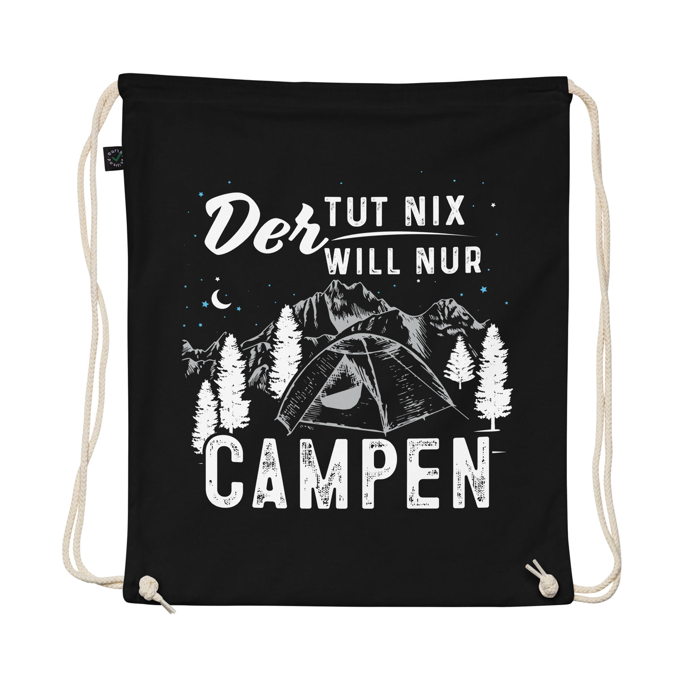 Der Will Nur Campen - Organic Turnbeutel camping