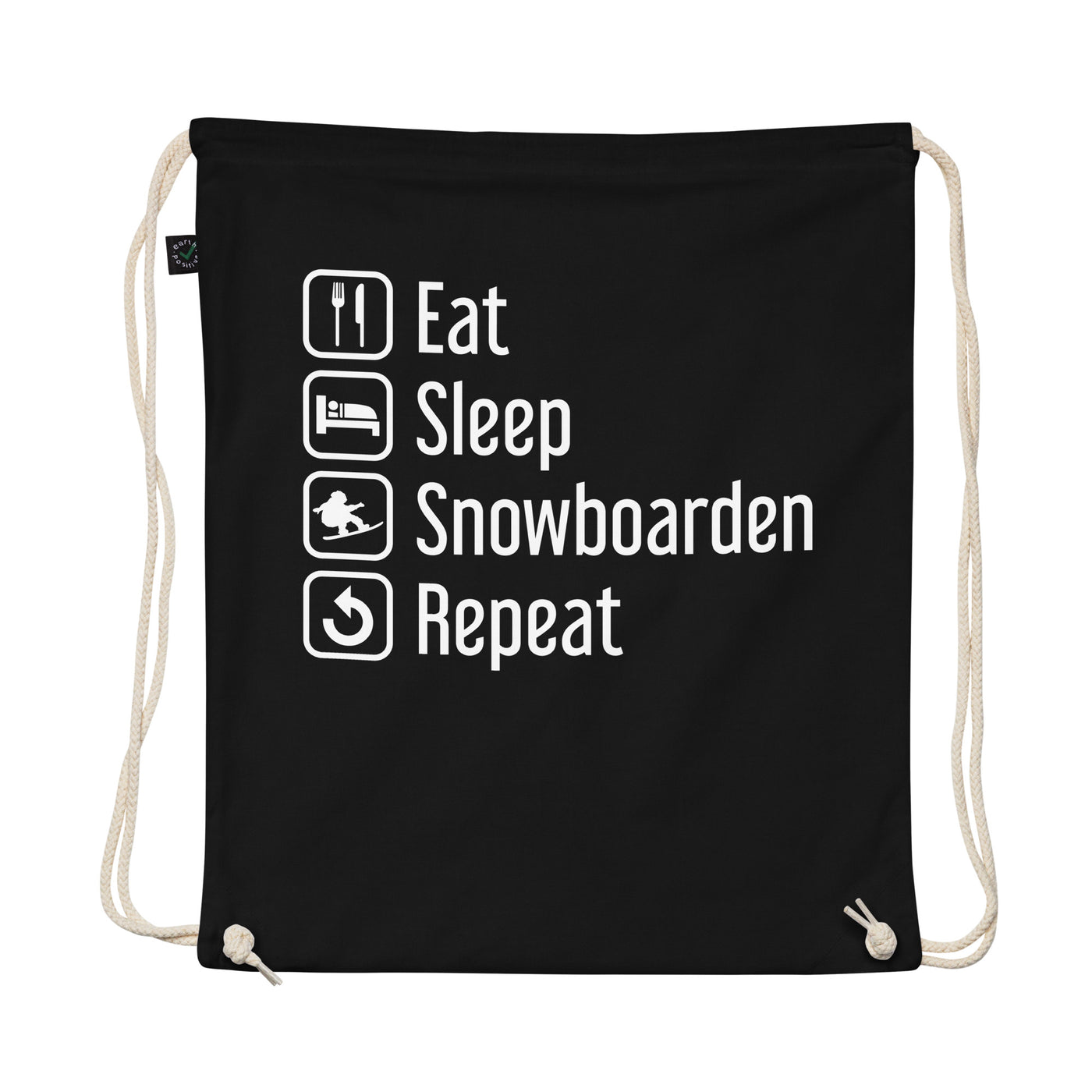 Eat Sleep Snowboarden Repeat - Organic Turnbeutel snowboarden