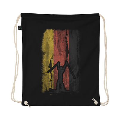 German Flag 1 And Skiing - Organic Turnbeutel ski