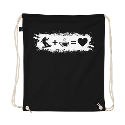 Grunge Rectangle - Heart - Coffee - Female Snowboarding - Organic Turnbeutel snowboarden