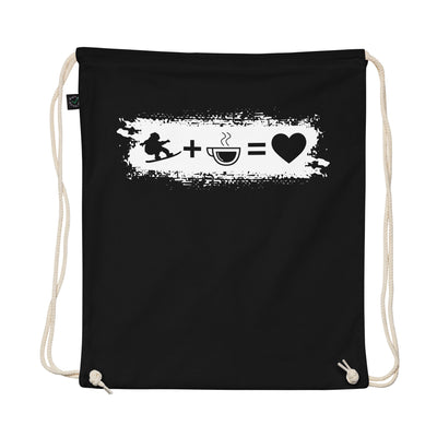 Grunge Rectangle - Heart - Coffee - Snowboarding - Organic Turnbeutel snowboarden