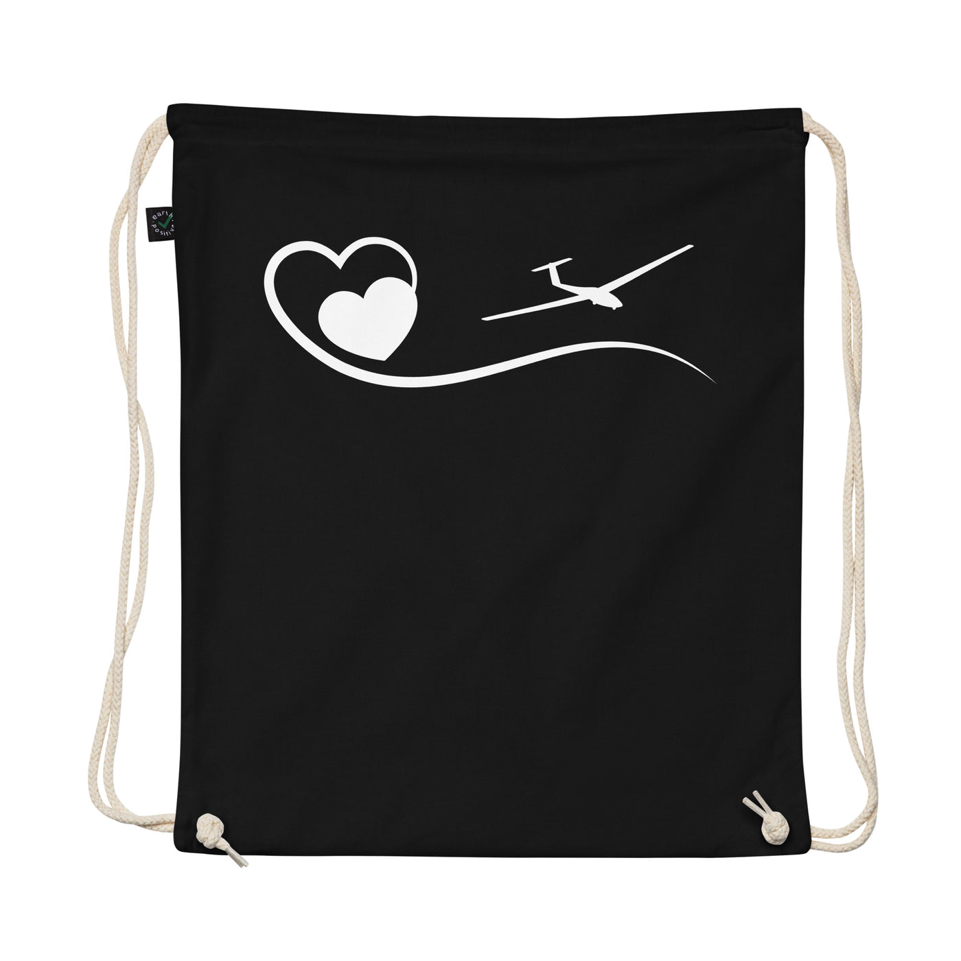 Heart And Sailplane - Organic Turnbeutel berge