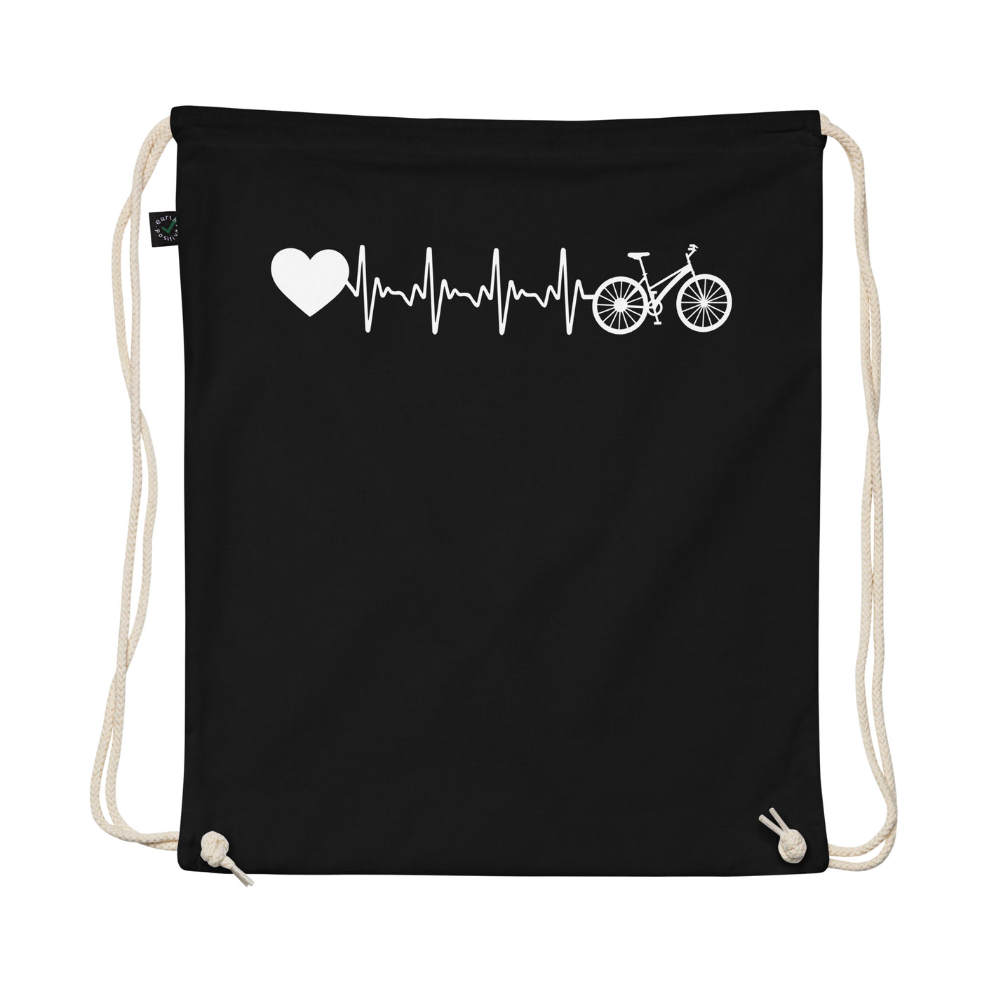 Heartbeat Heart And Bicycle - Organic Turnbeutel fahrrad