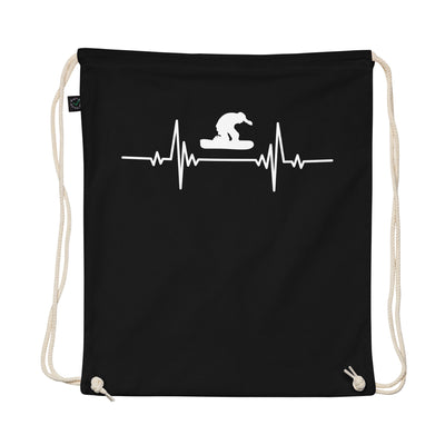 Heartbeat Snowboarder - Organic Turnbeutel snowboarden