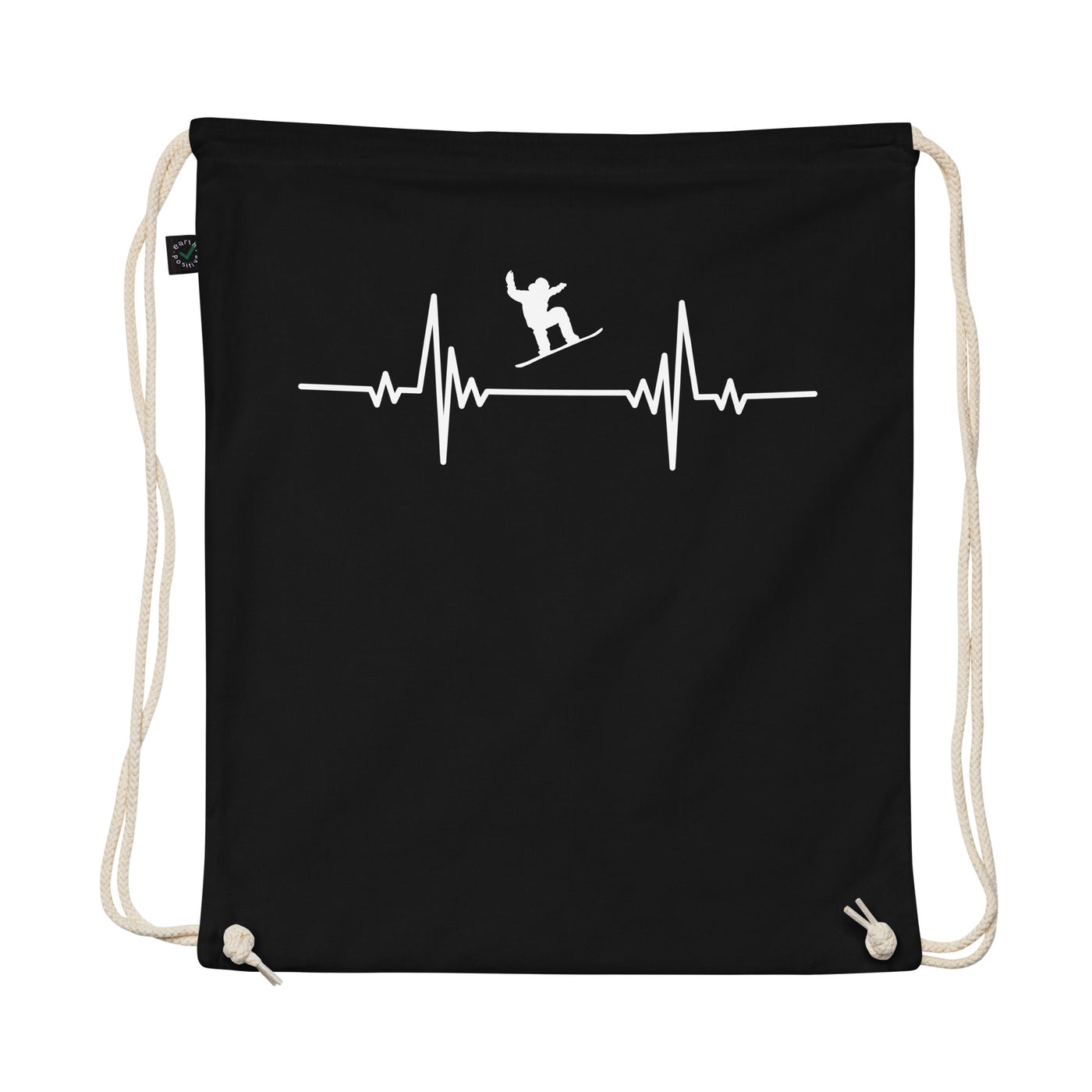 Heartbeat Snowboarder Jumping - Organic Turnbeutel snowboarden