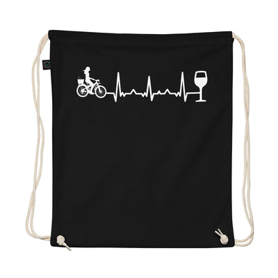 Heartbeat Wine And Cycling - Organic Turnbeutel fahrrad