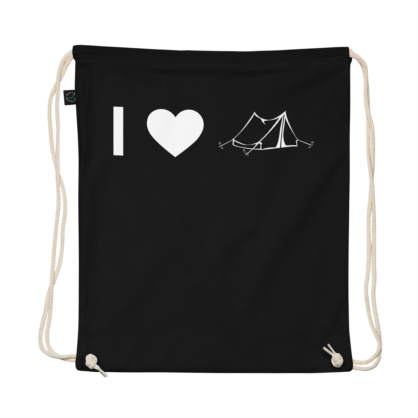 I Heart And Camping Tent - Organic Turnbeutel camping