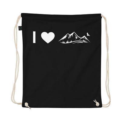 I Heart And Mountain - Organic Turnbeutel berge