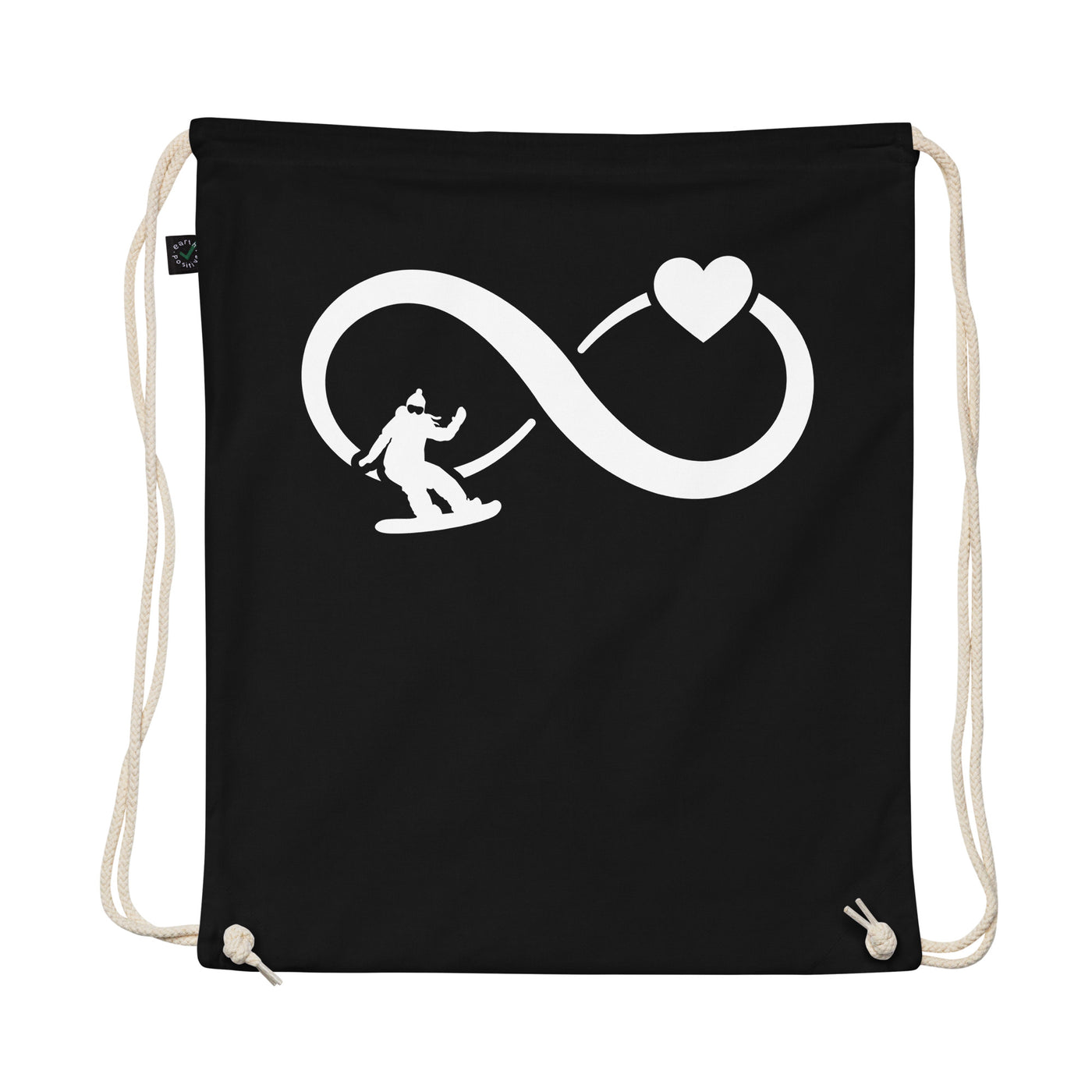 Infinity Heart And Snowboarding 1 - Organic Turnbeutel snowboarden