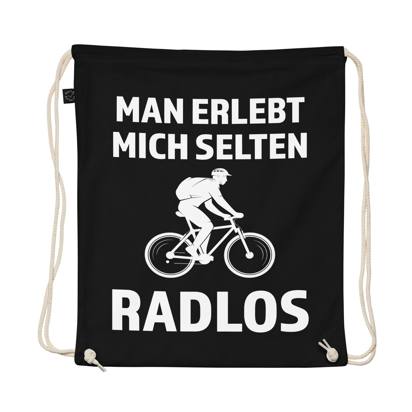 Man Erlebt Mich Selten Radlos - Organic Turnbeutel fahrrad mountainbike