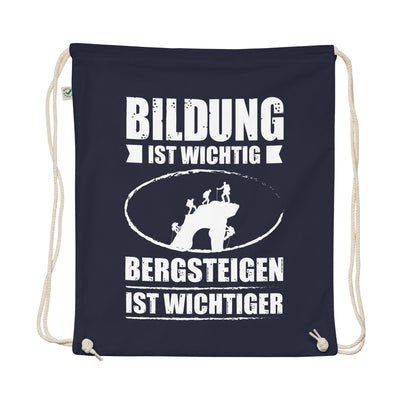 Bildung Ist Wichtig Bergsteigen Ist Wichtiger - Organic Turnbeutel klettern