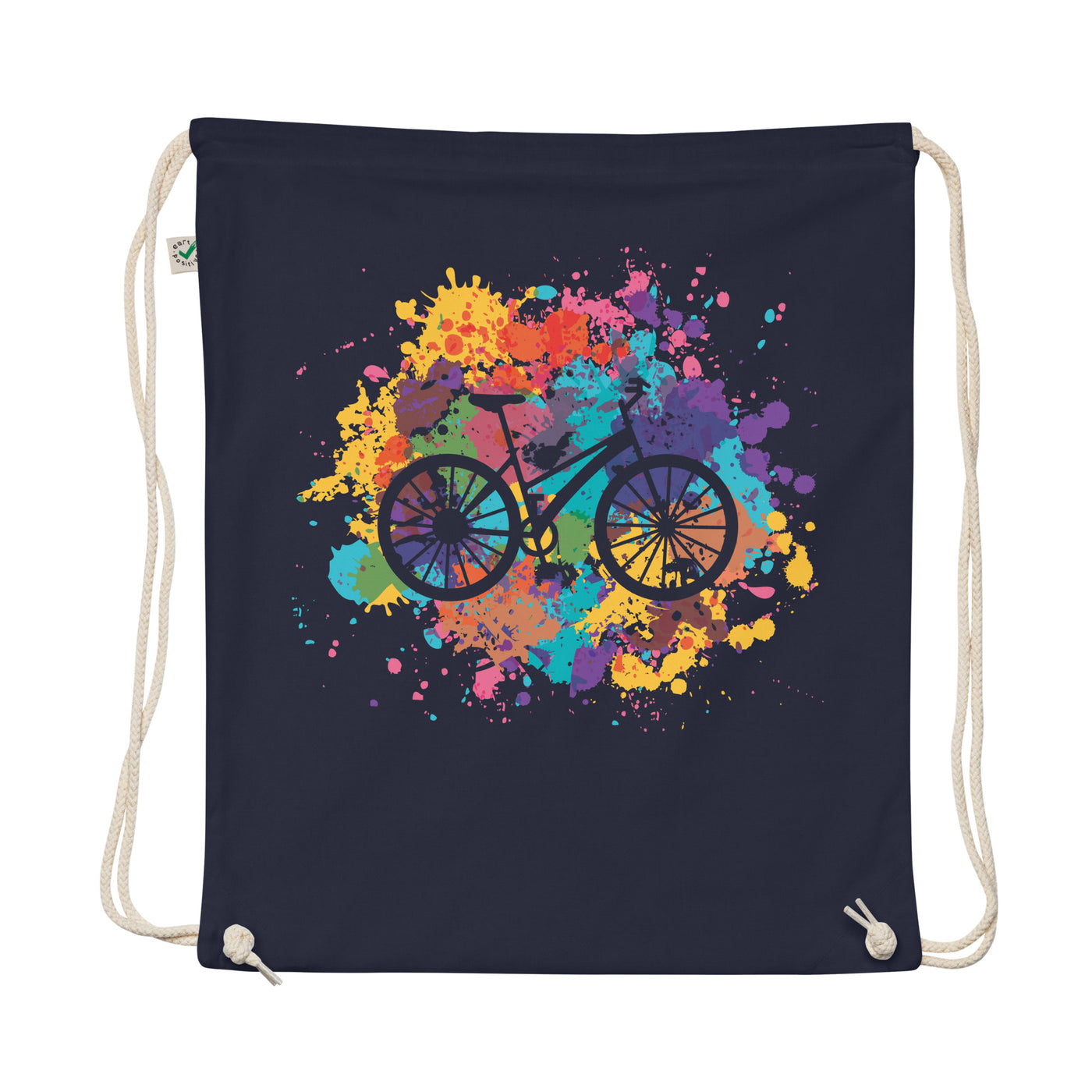 Colorful Splash And Cycling - Organic Turnbeutel fahrrad