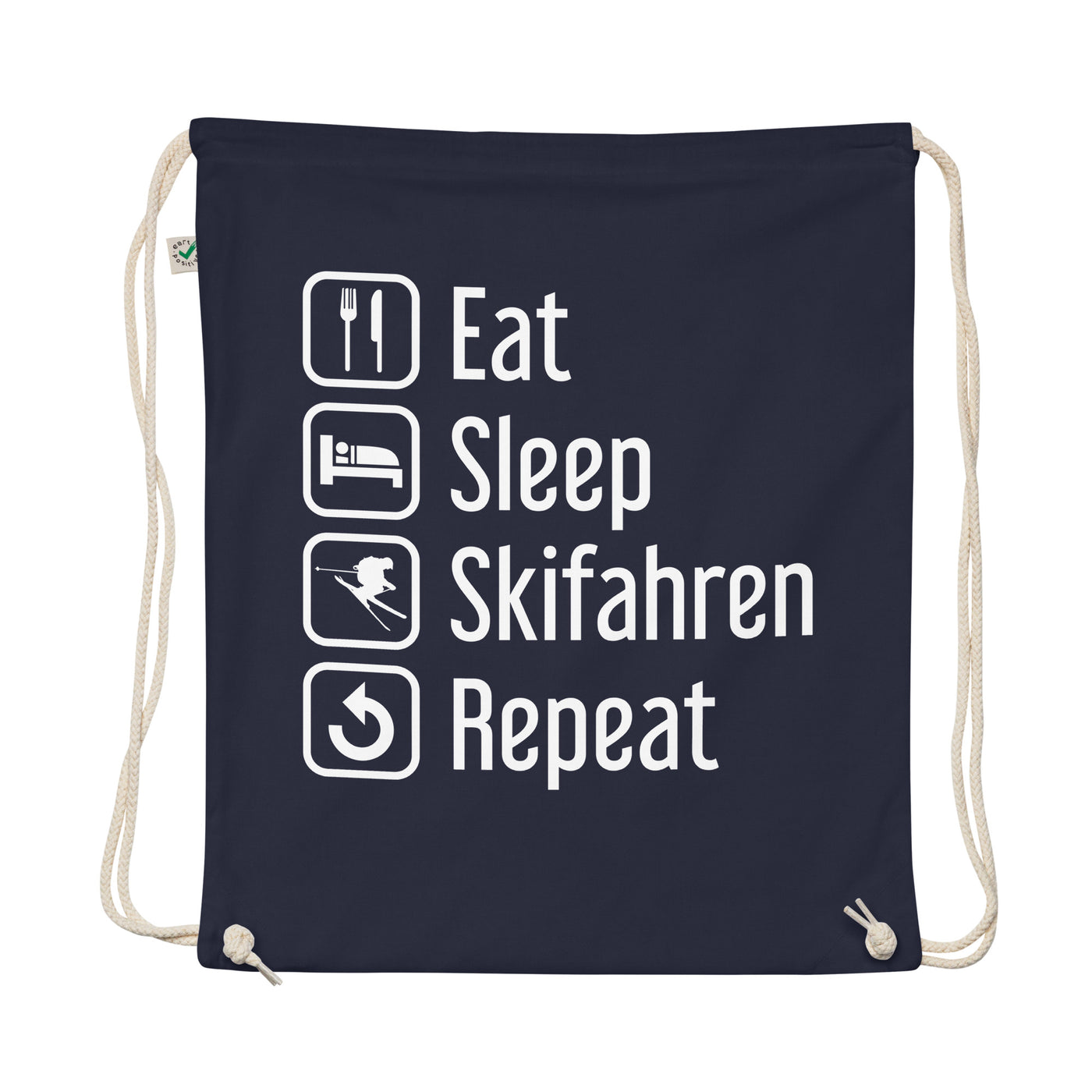 Eat Sleep Skifahren Repeat - Organic Turnbeutel ski