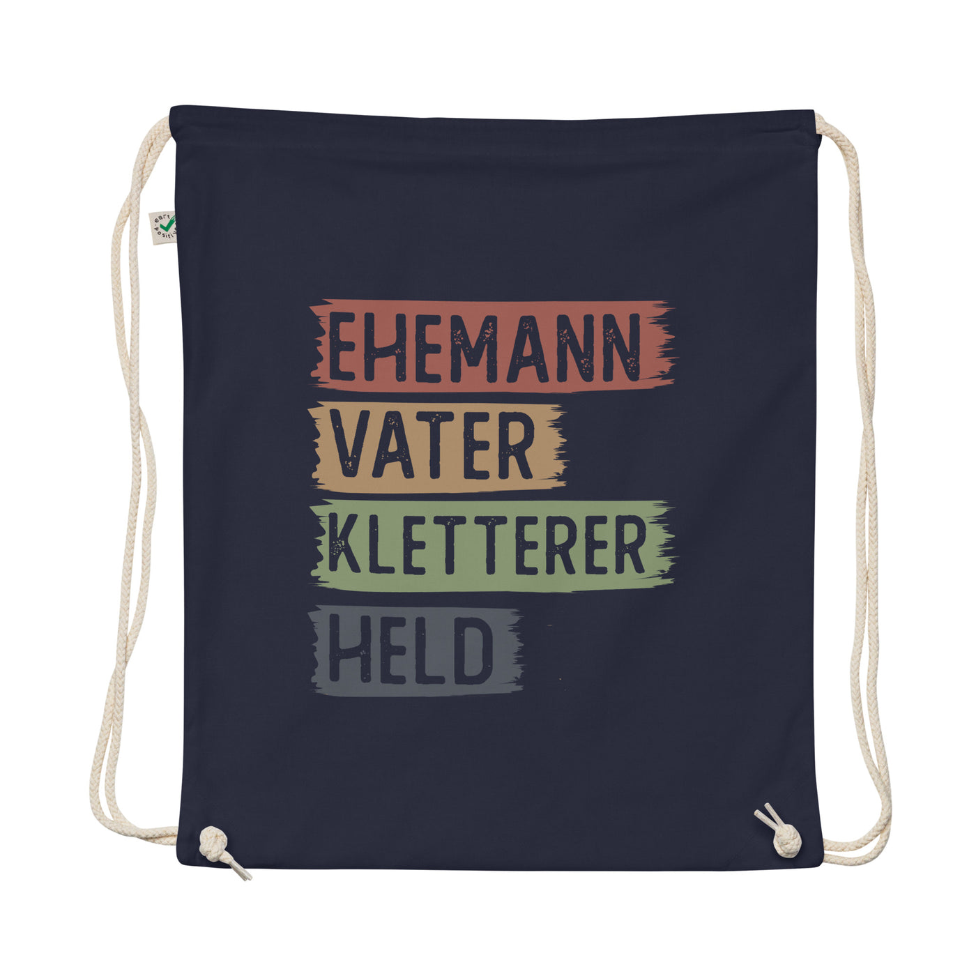 Ehemann, Vater, Kletterer, Held - Organic Turnbeutel klettern