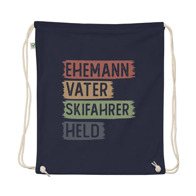 Ehemann, Vater, Skifahrer, Held - Organic Turnbeutel ski