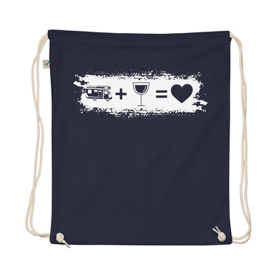 Grunge Rectangle - Heart - Wine - Camping Van - Organic Turnbeutel camping