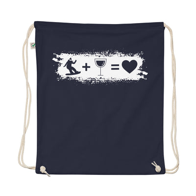 Grunge Rectangle - Heart - Wine - Female Snowboarding - Organic Turnbeutel snowboarden