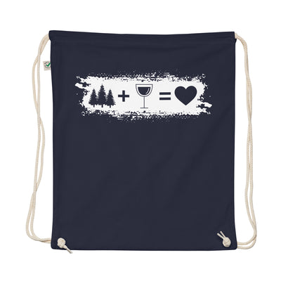 Grunge Rectangle - Heart - Wine - Trees - Organic Turnbeutel camping