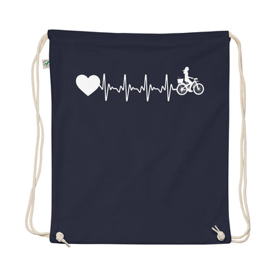 Heartbeat Heart And Cycling - Organic Turnbeutel fahrrad