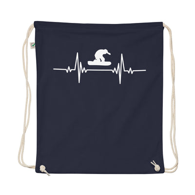 Heartbeat Snowboarder - Organic Turnbeutel snowboarden