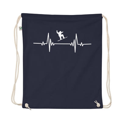 Heartbeat Snowboarder Jumping - Organic Turnbeutel snowboarden