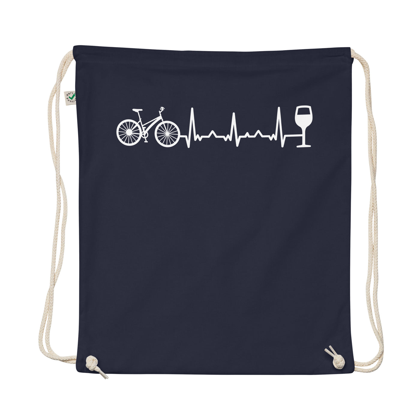 Heartbeat Wine And Bicycle - Organic Turnbeutel fahrrad