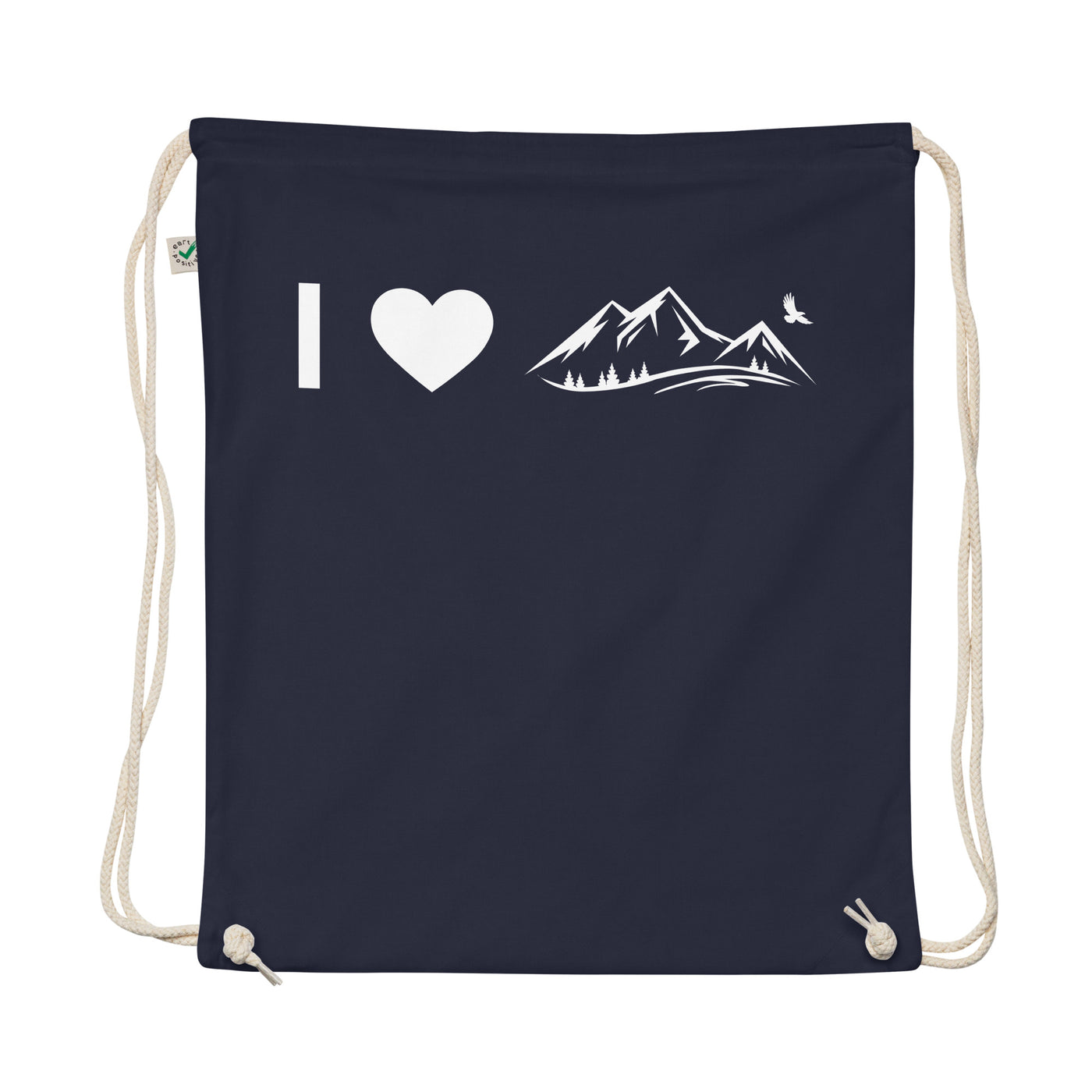 I Heart And Mountain - Organic Turnbeutel berge